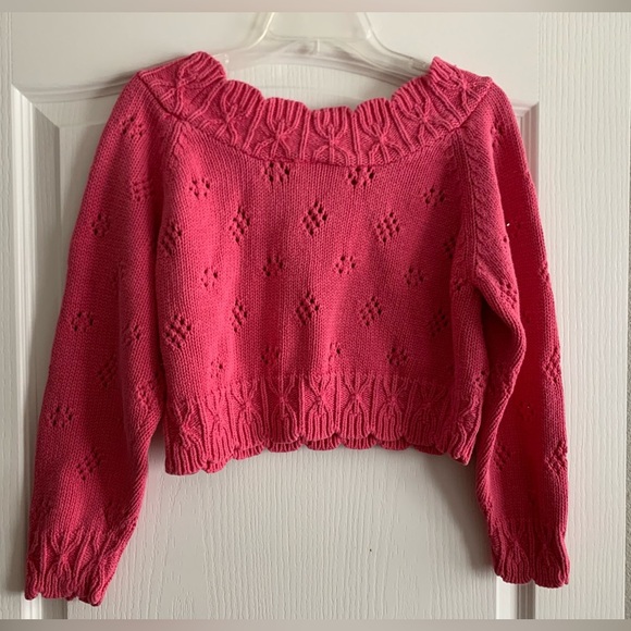 nuovo Sweaters - Vintage 90s Crop pink knit sweater size Medium